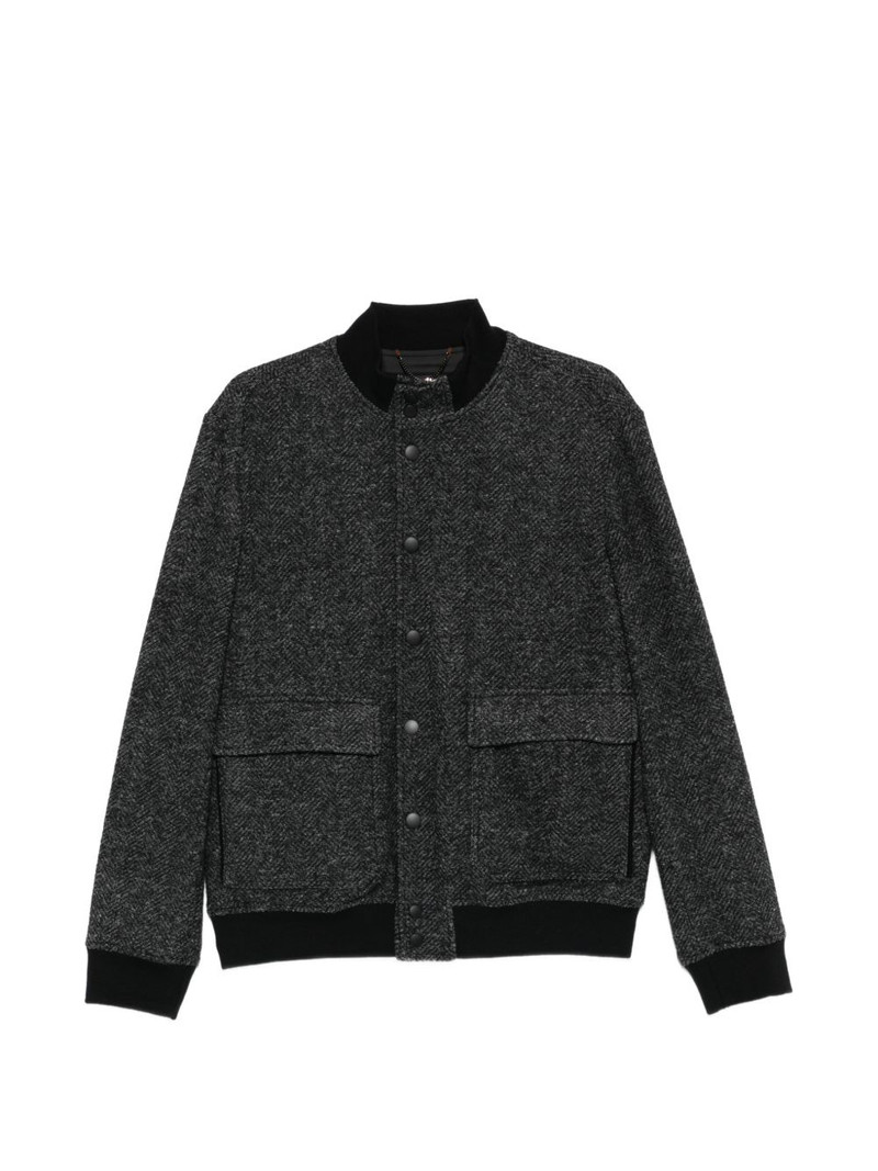herringbone-pattern pocket jacket 1