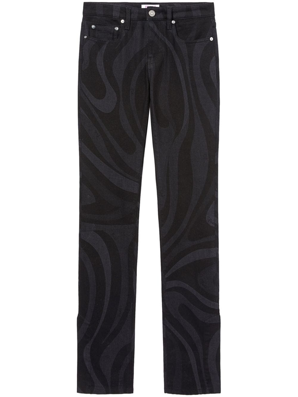 Marmo-print staight-leg trousers - 1