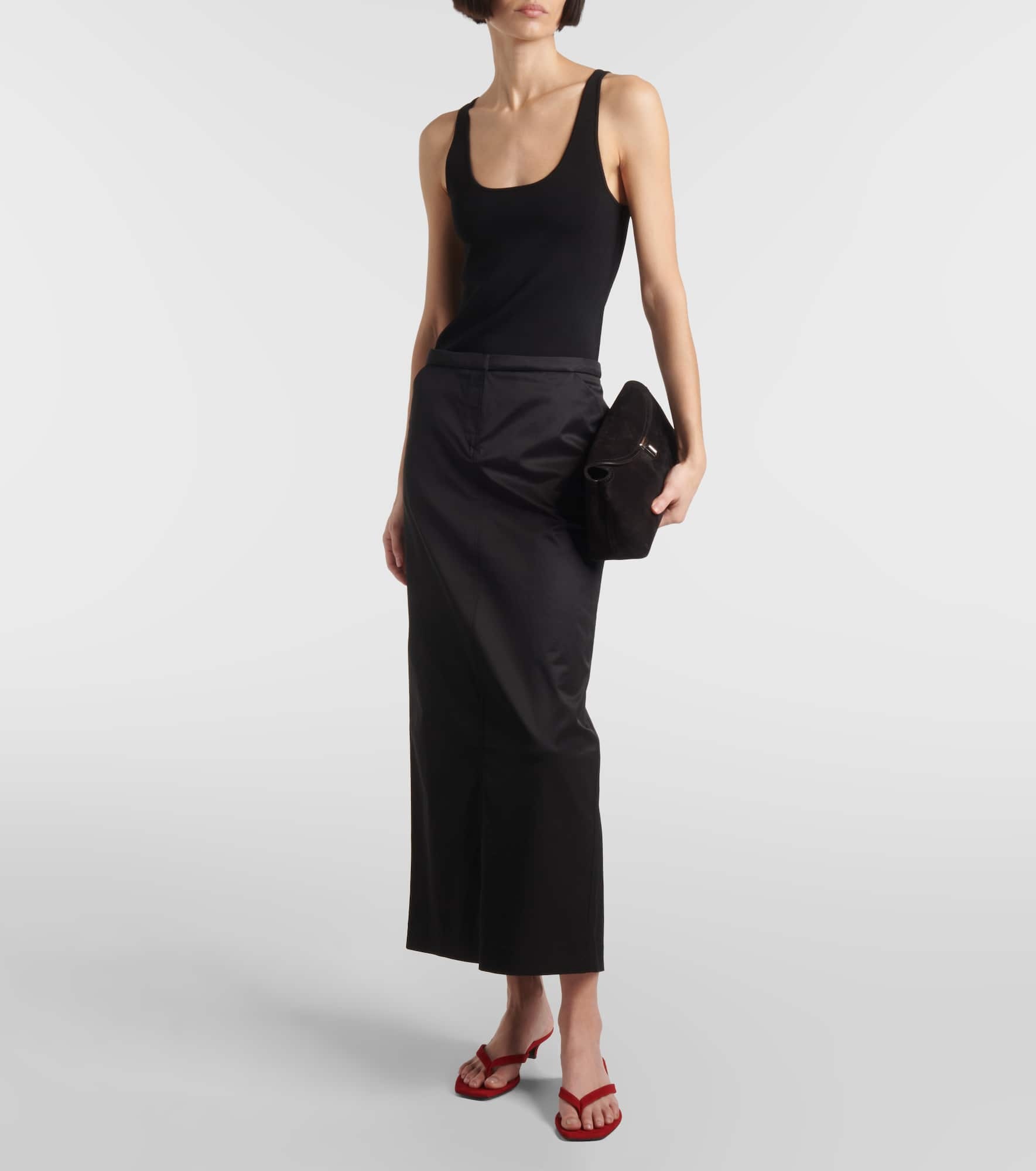 Cotton-blend maxi skirt - 2
