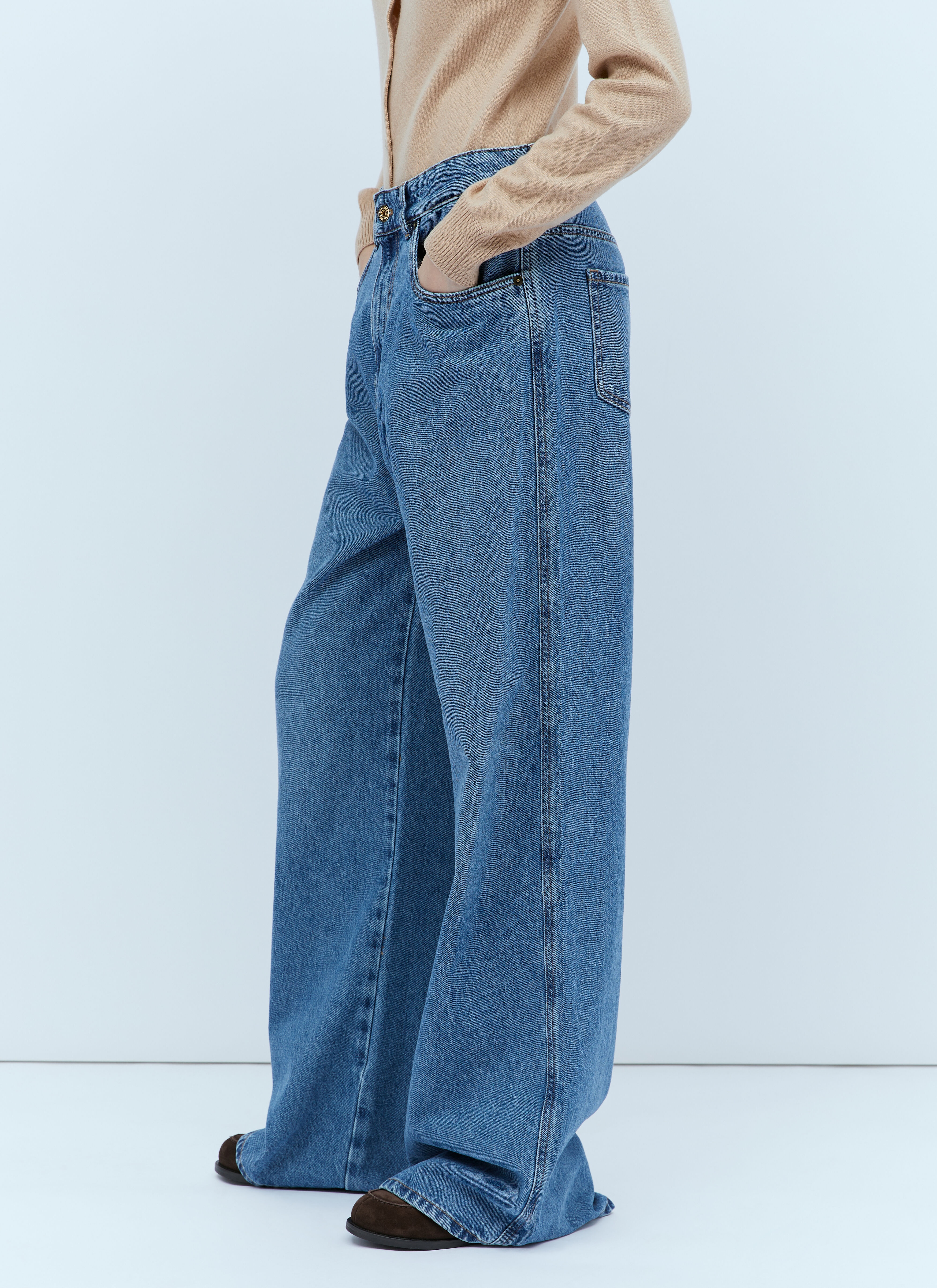 Miu Miu Logo Embroidery Jeans | lncc | REVERSIBLE