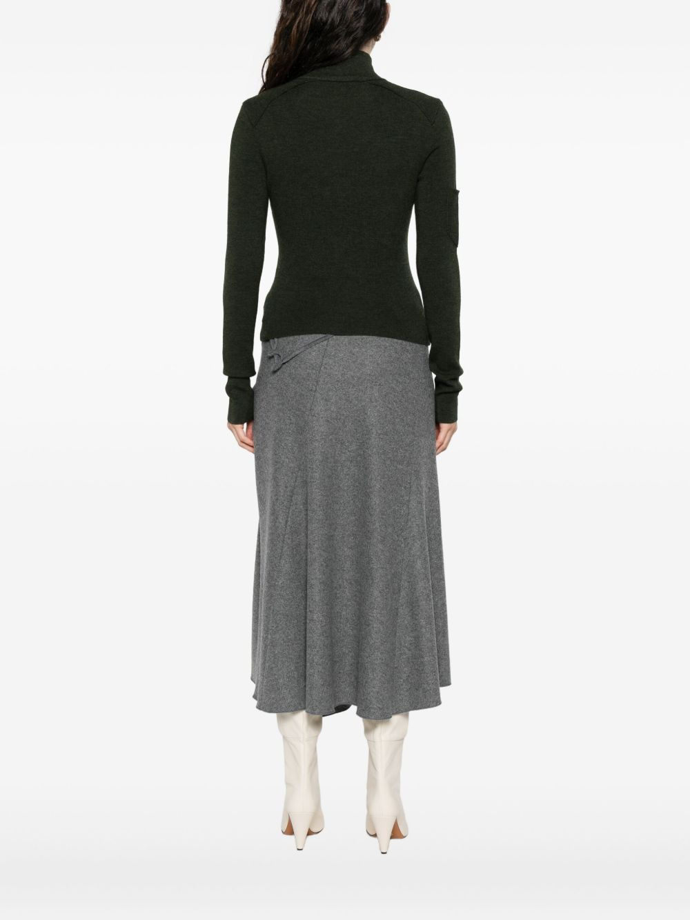 zip-front patch-pocket cardigan - 4