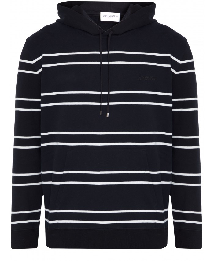 Striped cotton hoodie - 1