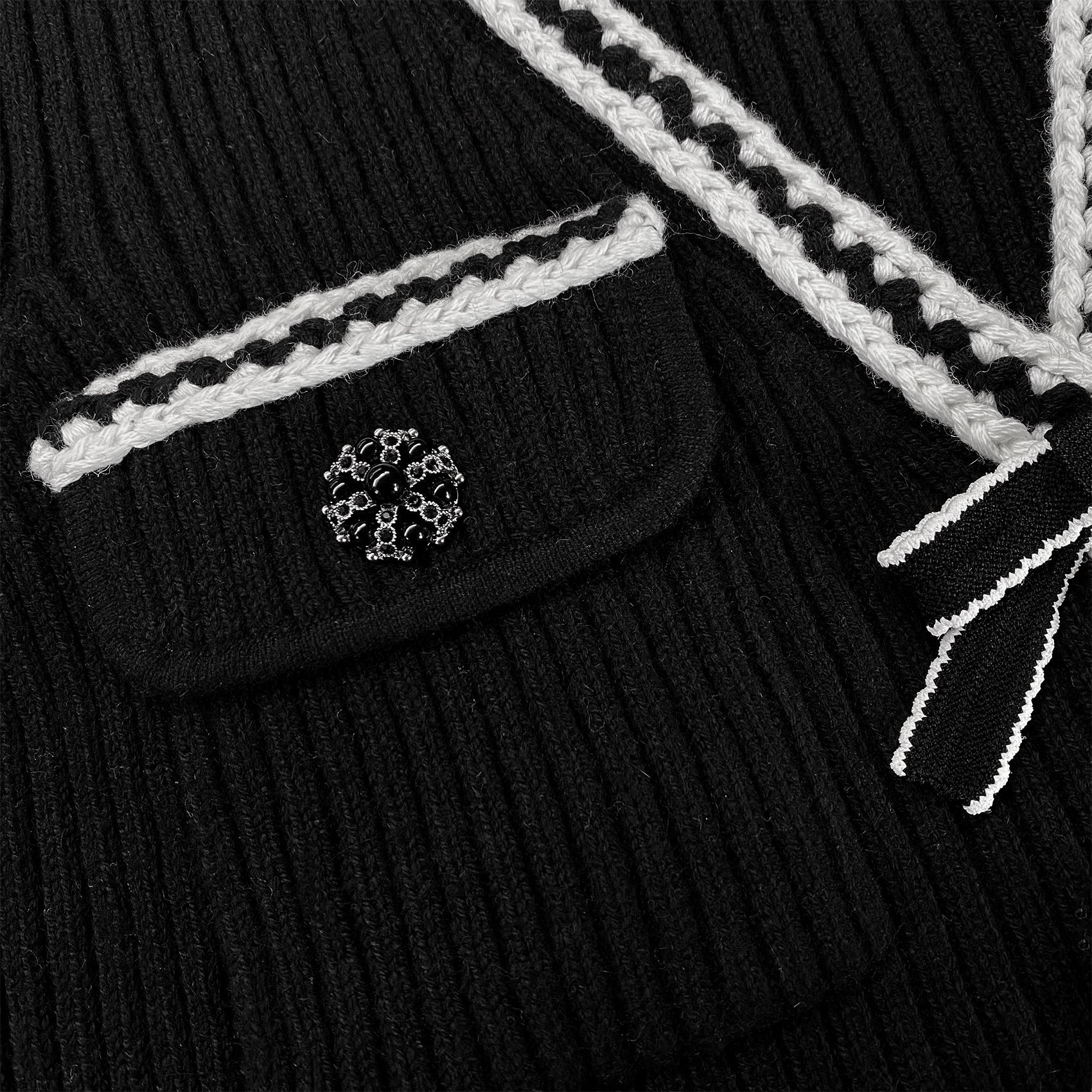 Black Melange Knit Cardigan - 6