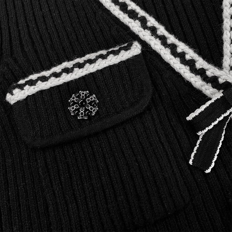 Black Melange Knit Cardigan 6