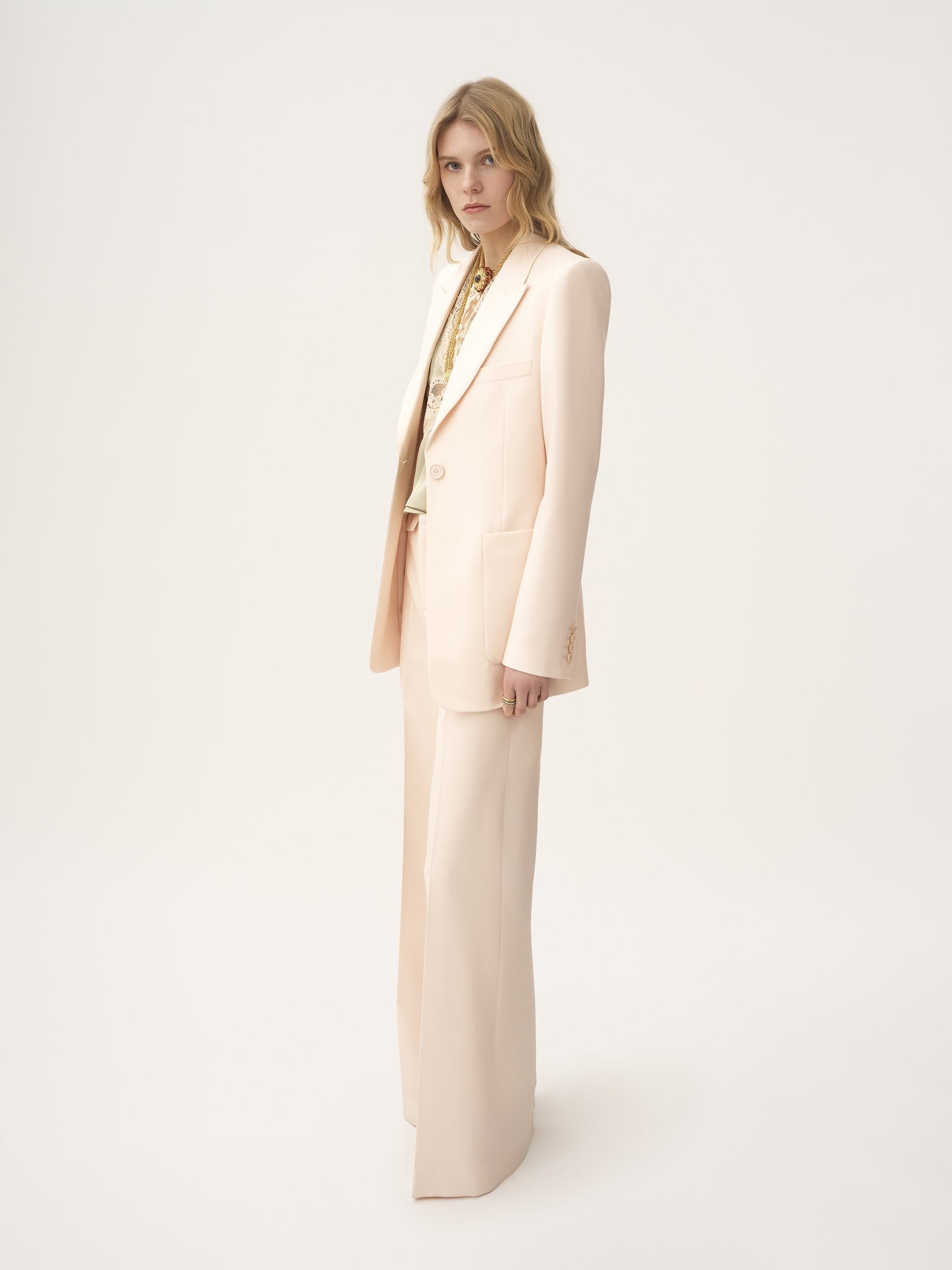 HIGH-RISE FLARED PANTS IN WOOL GABARDINE - 3