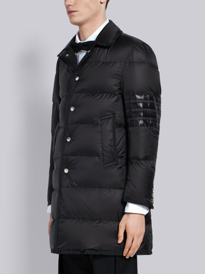 Thom Browne 4-Bar Matte Nylon Bal Collar Overcoat outlook