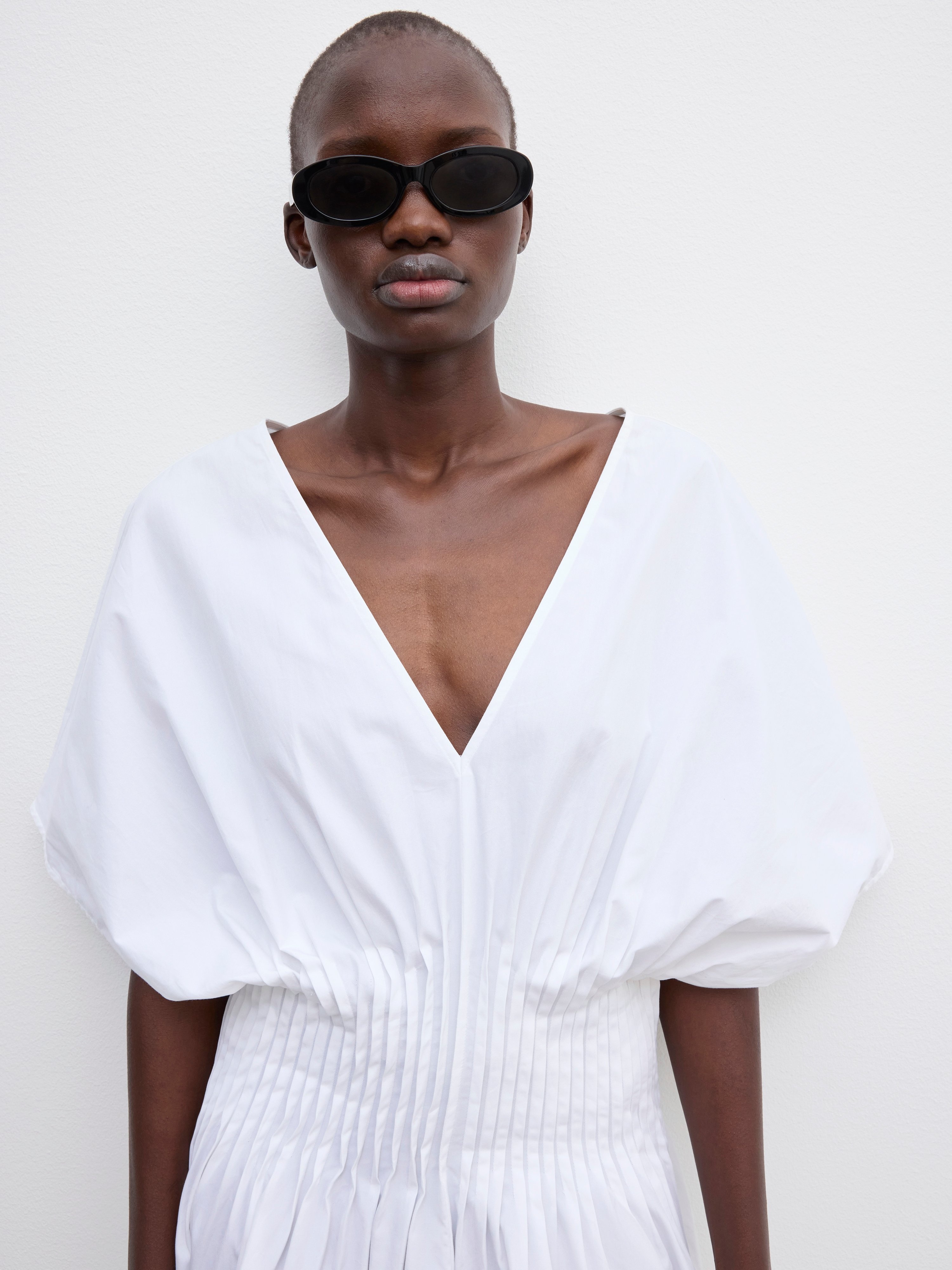 Poplin v-neck dress - 2