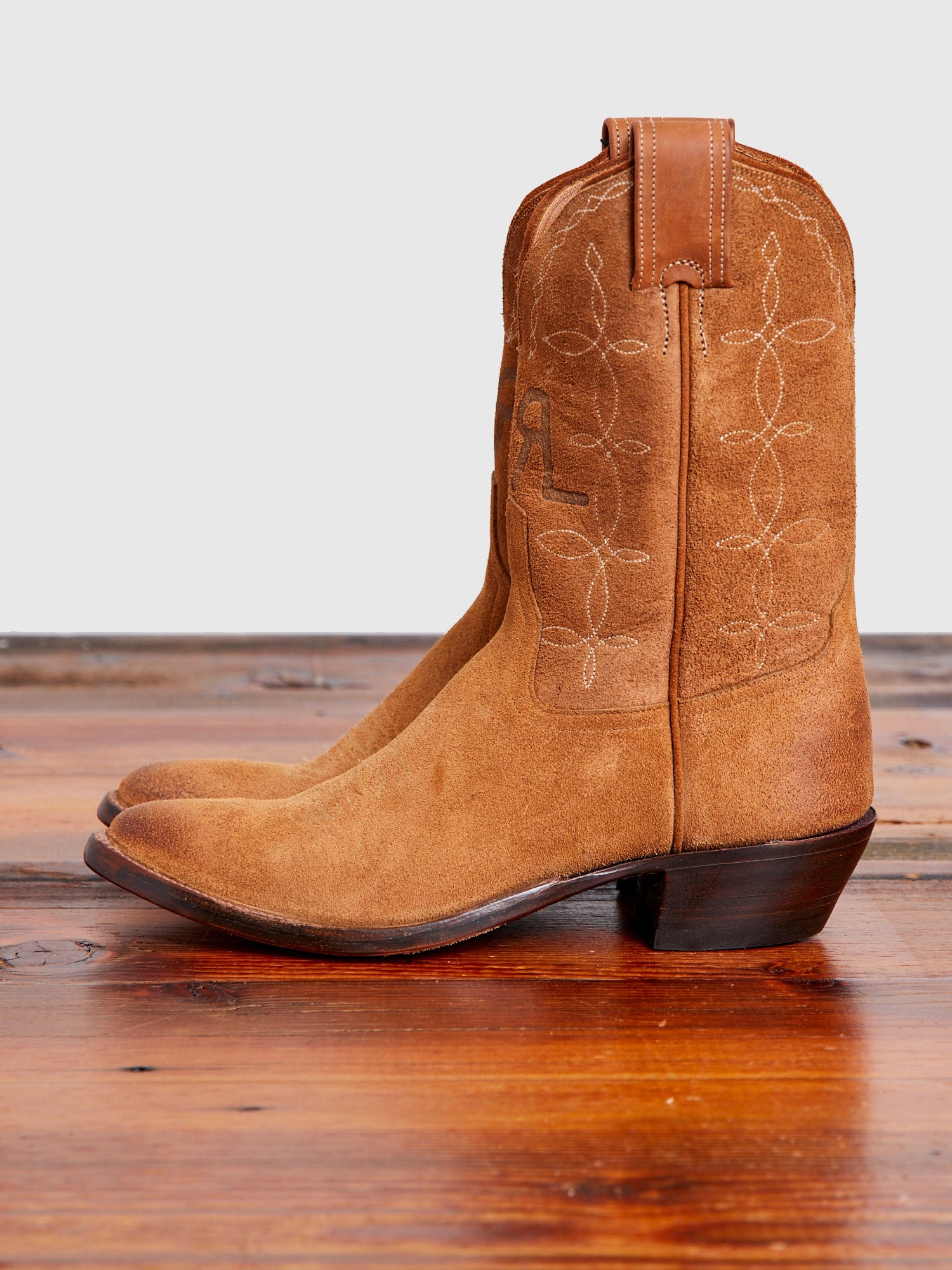 Plainview Suede Cowboy Boot in Light Java - 6