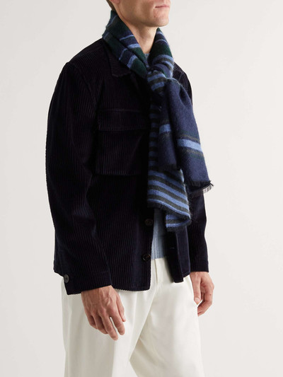 Paul Smith Frayed Striped Knitted Scarf outlook