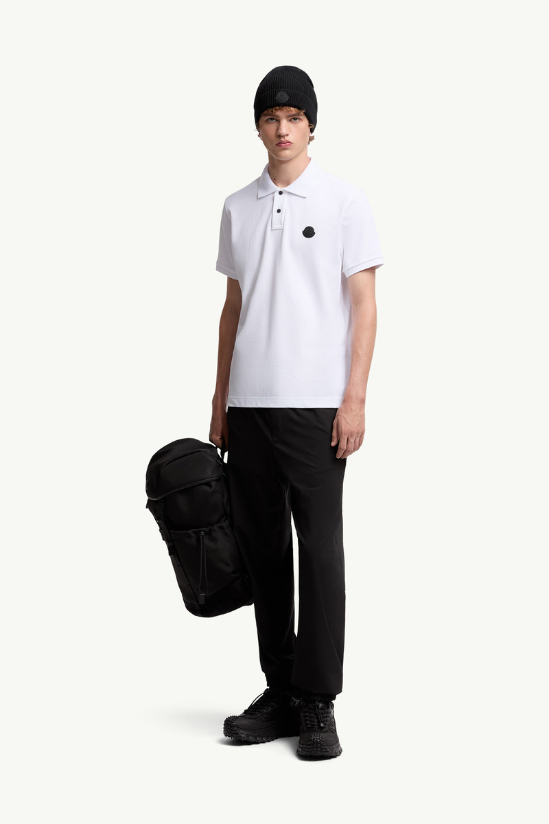 Moncler Logo Patch Cotton Piquet Polo Shirt outlook
