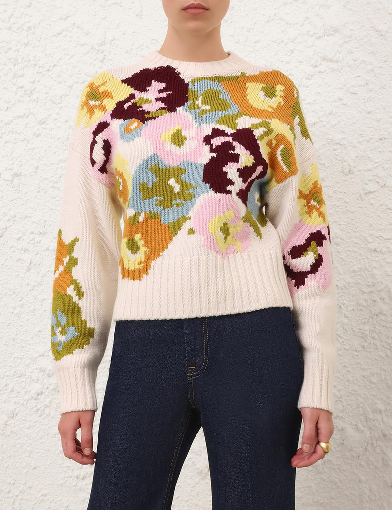 Zimmermann LUNA FLORAL SWEATER outlook