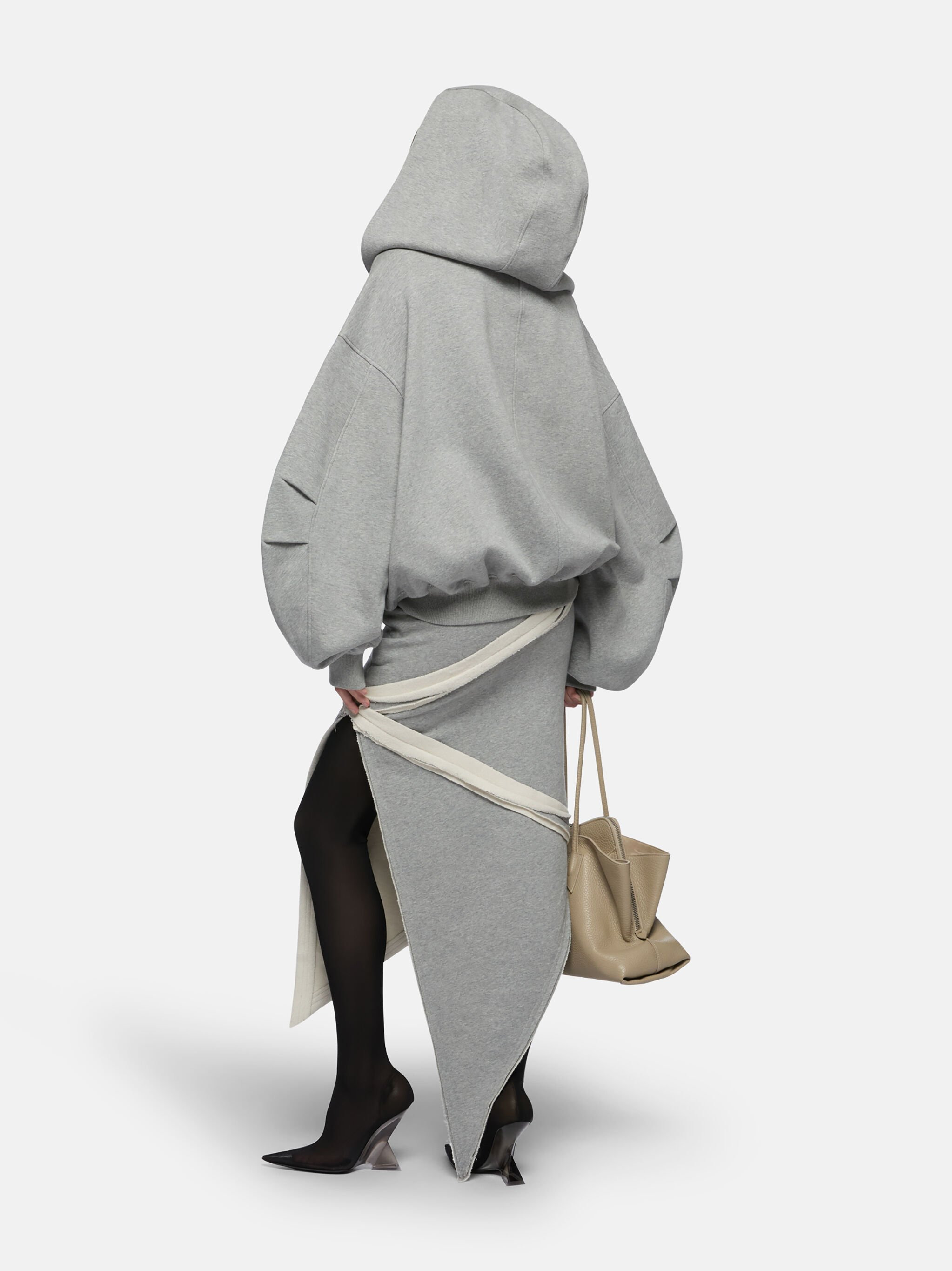 MELANGE GREY AND BEIGE SWEATSHIRT - 3