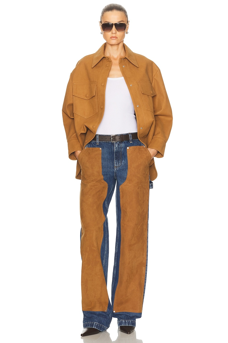 Denim & Suede Jeans - 5