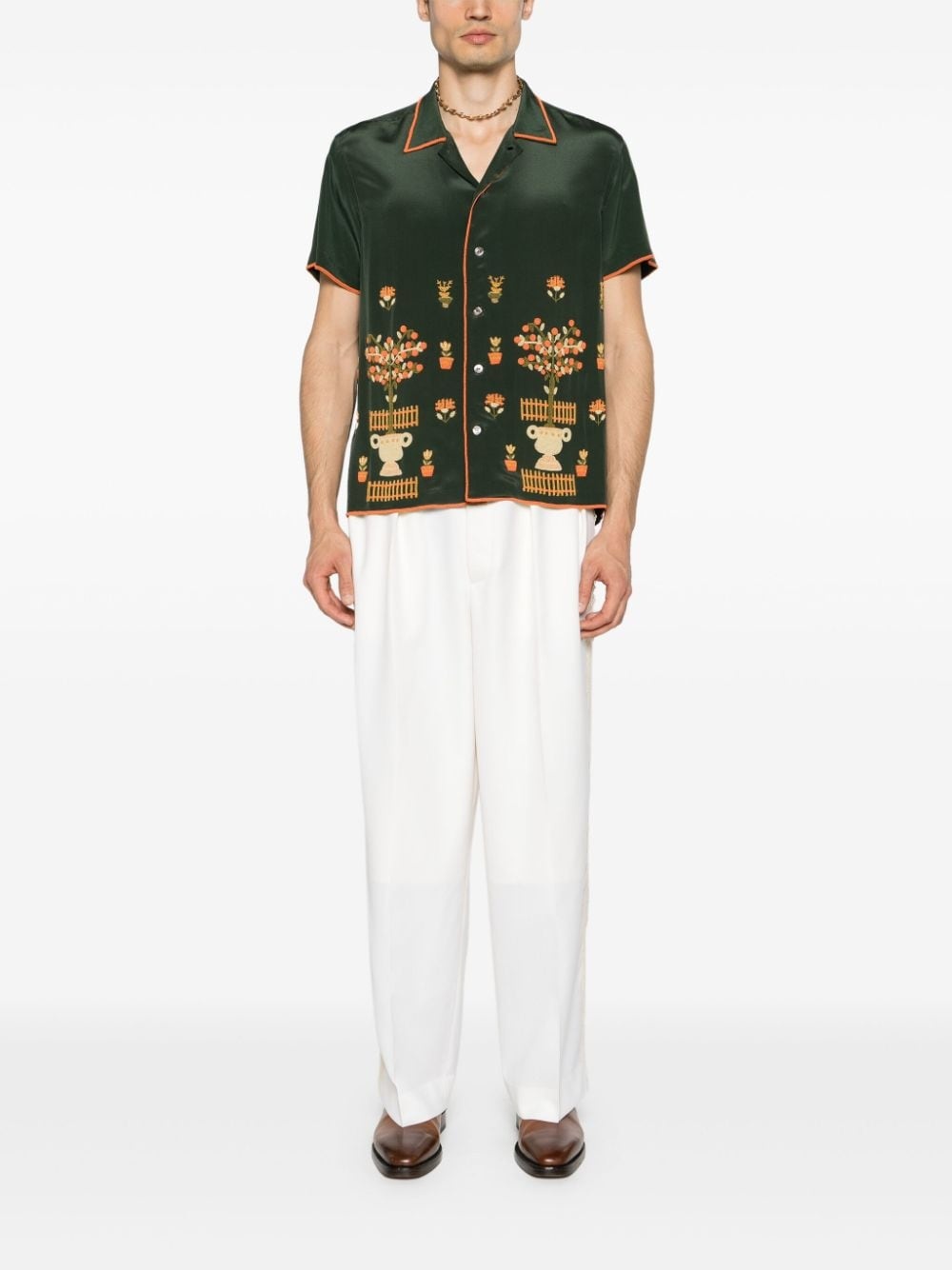 bead-embellished silk shirt - 2
