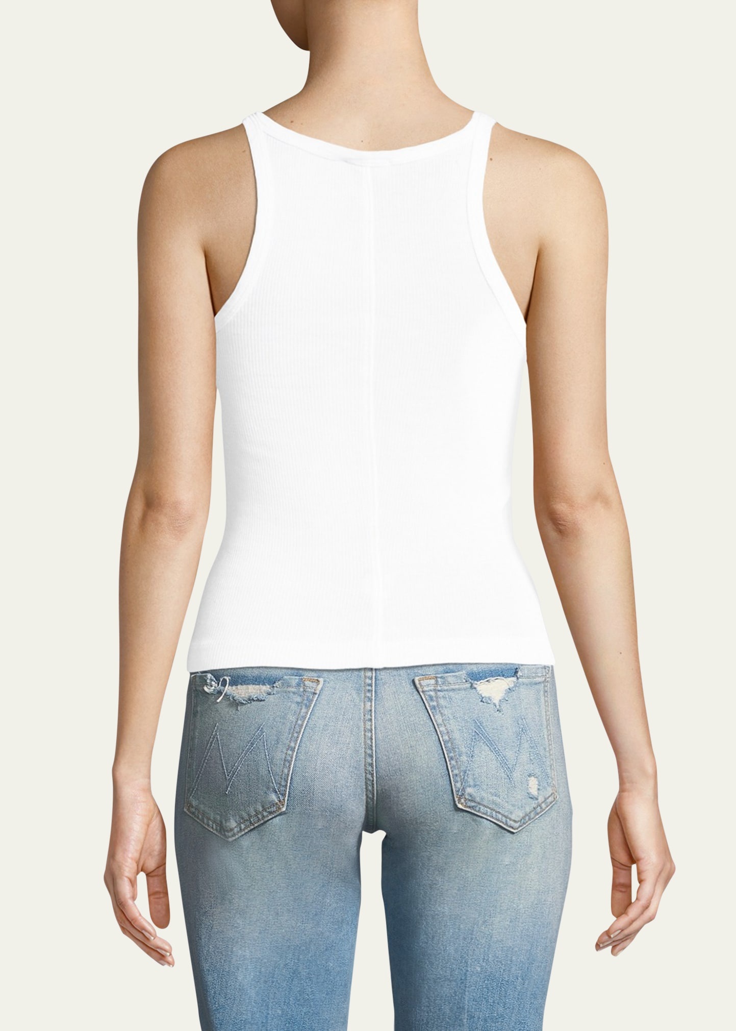 Ribbed Scoop-Neck Fitted Tank - 3