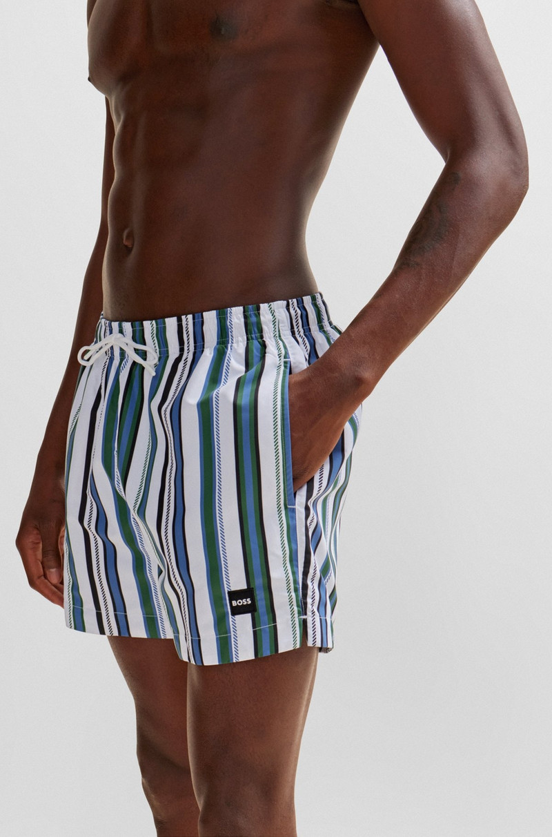 FULLY LINED SWIM SHORTS IN STRIPED QUICK-DRY FABRIC 3