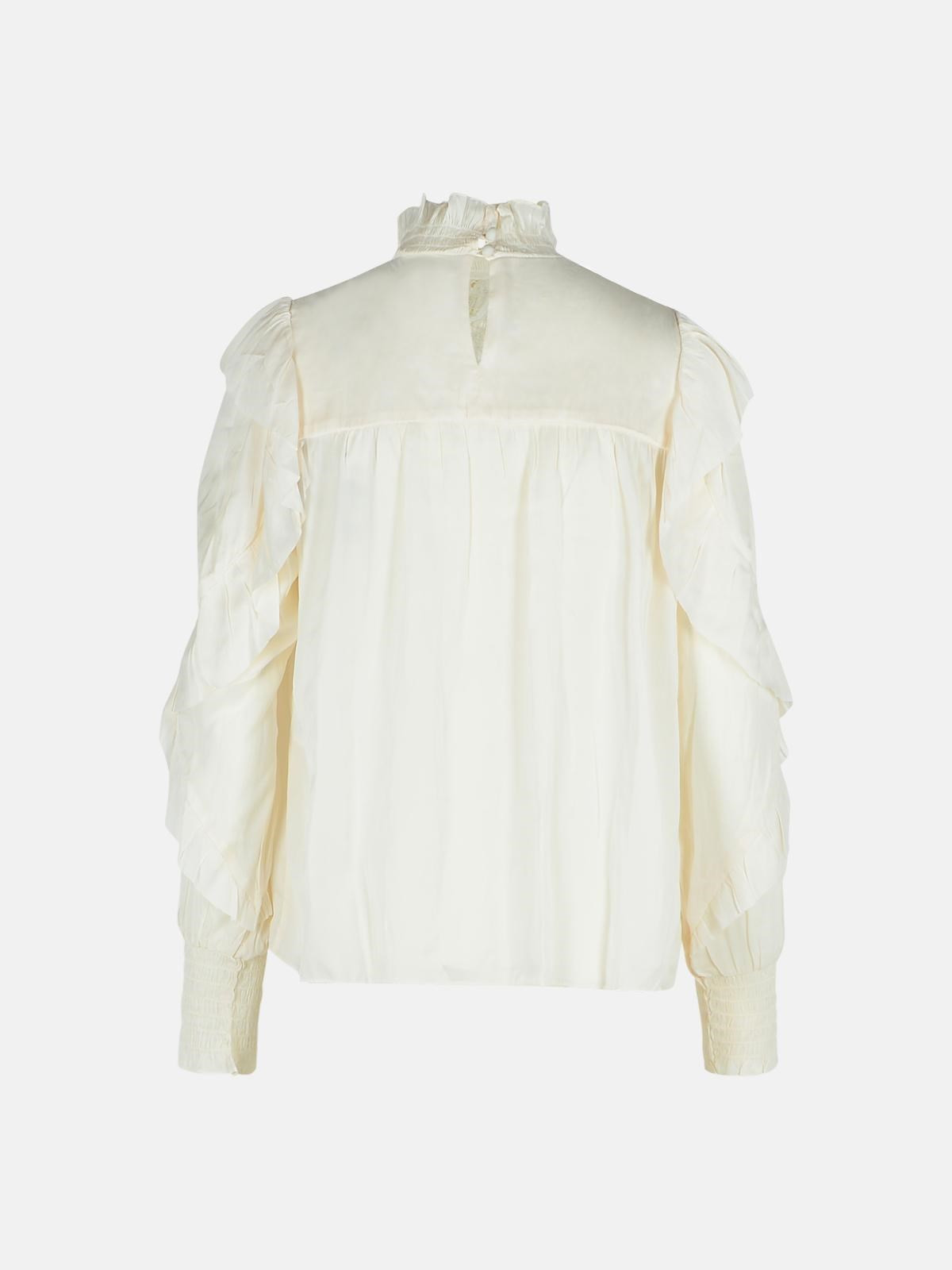 'SEILA' BEIGE POLYESTER BLOUSE - 3