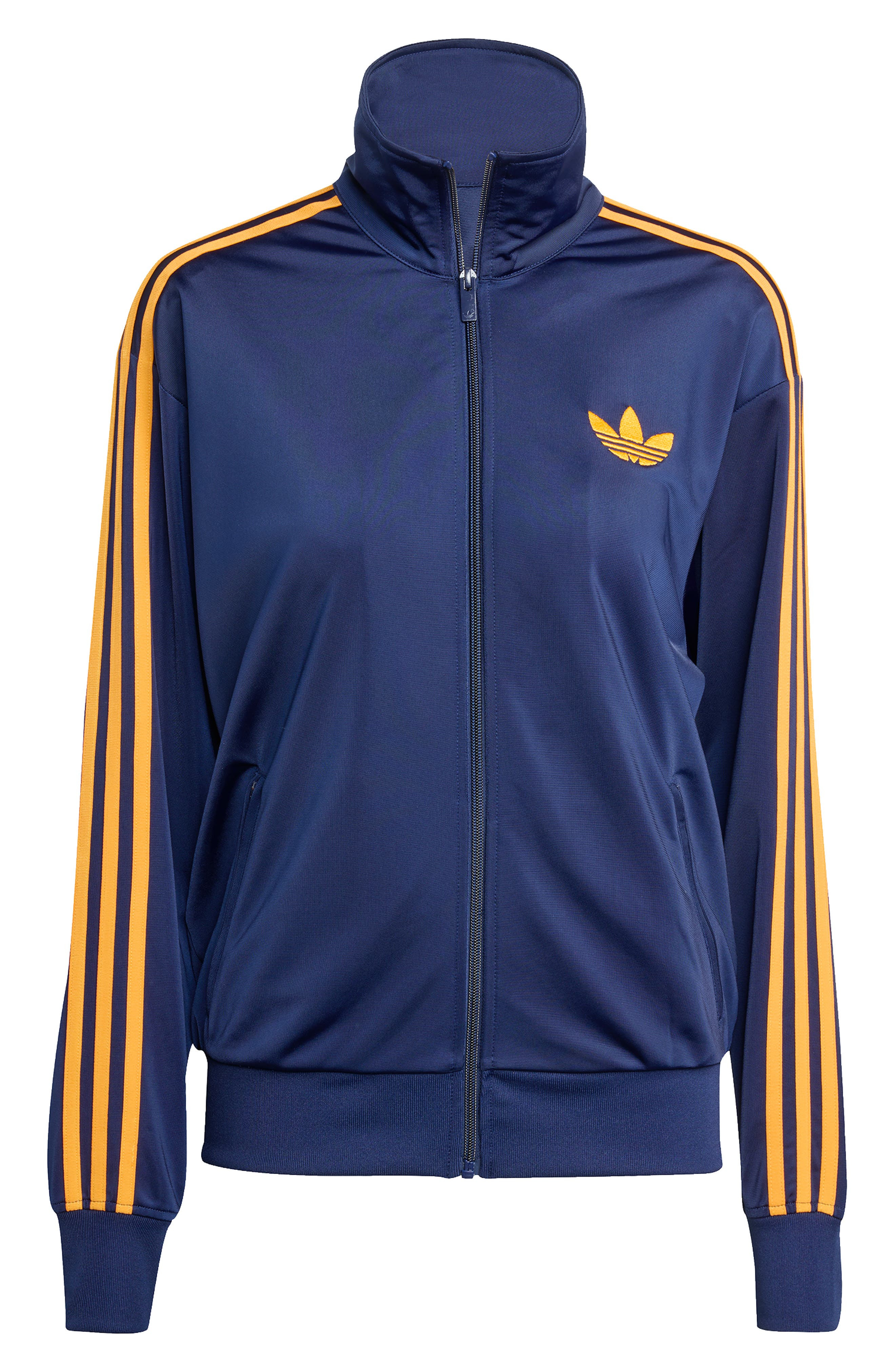 adidas Firebird Recycled Polyester Track Jacket in Night Indigo/Crew Orange at Nordstrom - 4