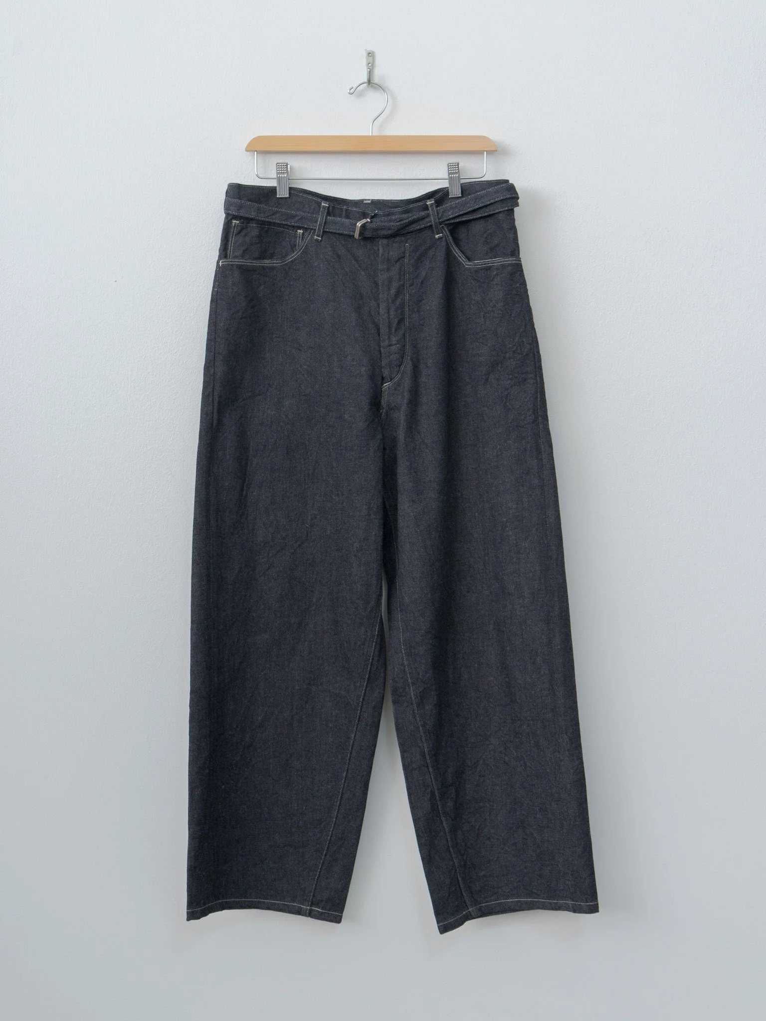 12.9oz Denim Bias Belted Pants - Indigo - 1