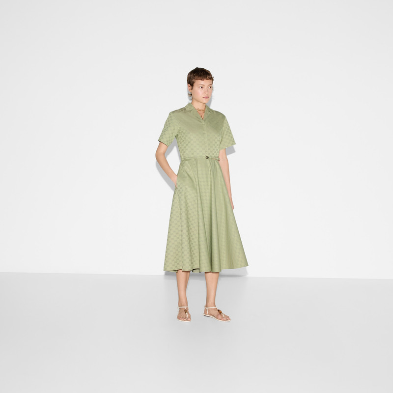 GUCCI Mid-length GG cotton gabardine dress outlook