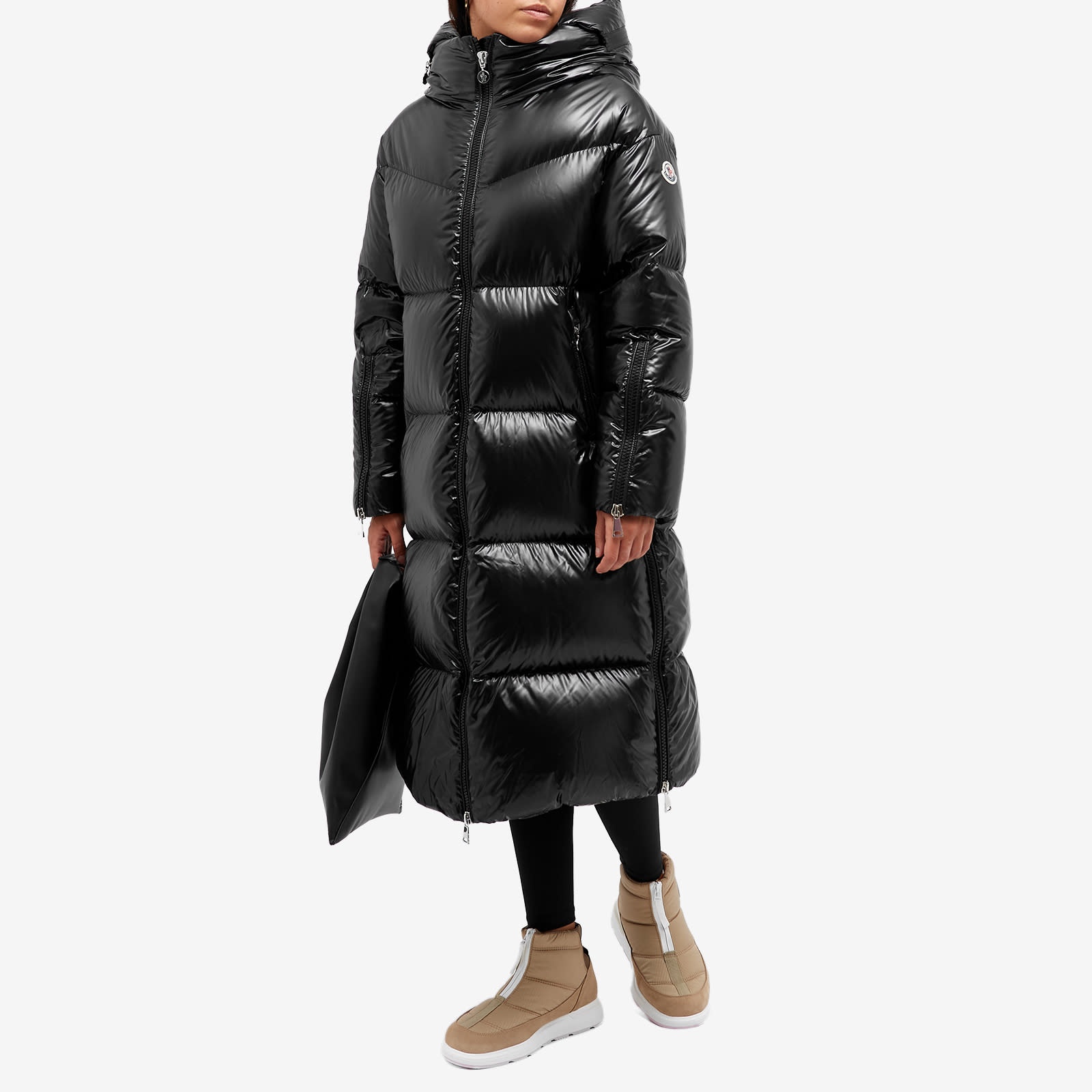 Moncler Huppelong Long Down Jacket | REVERSIBLE