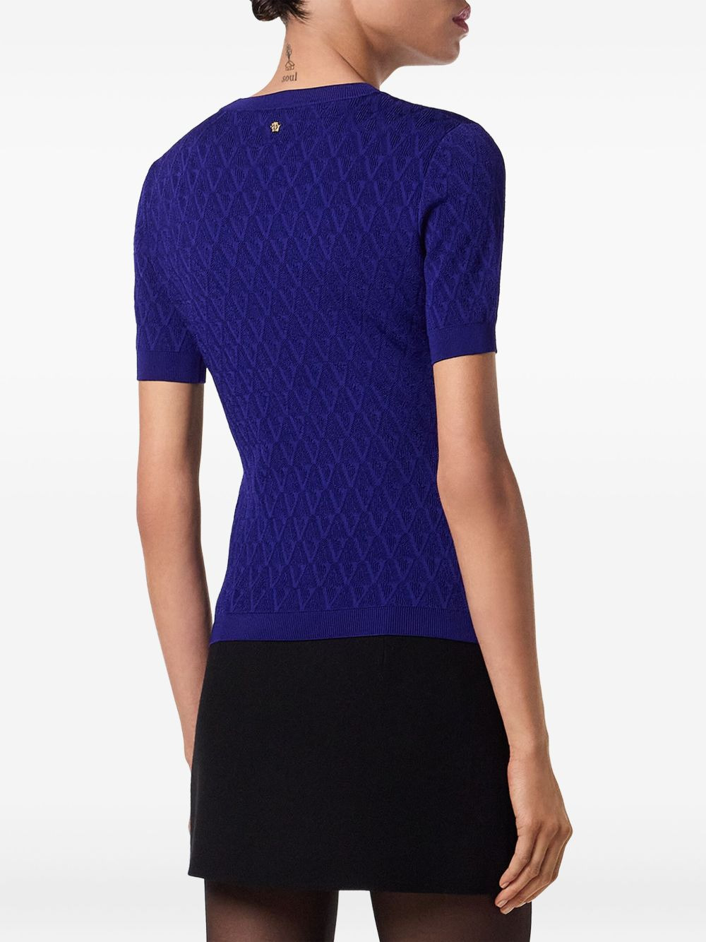 textured-knit short-sleeve top - 4