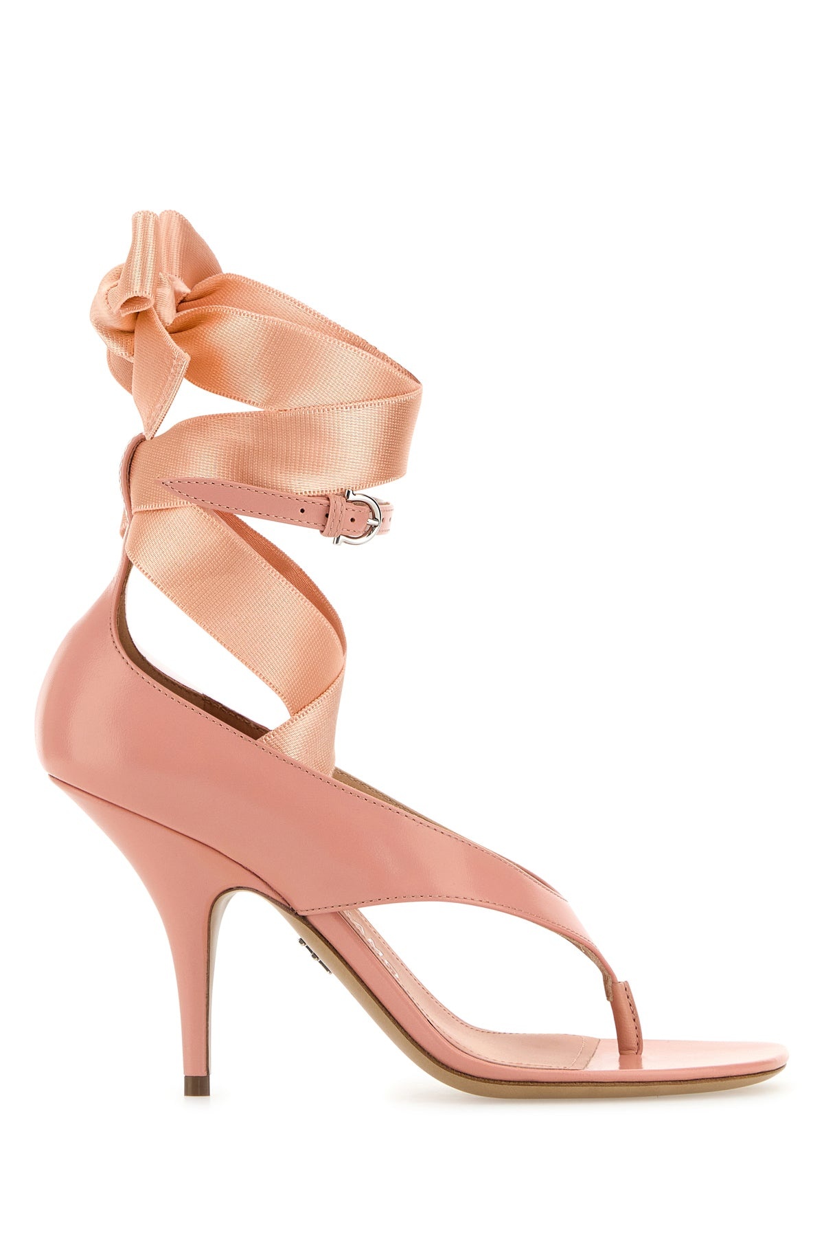 Pink leather Leliu 95 thong sandals - 1