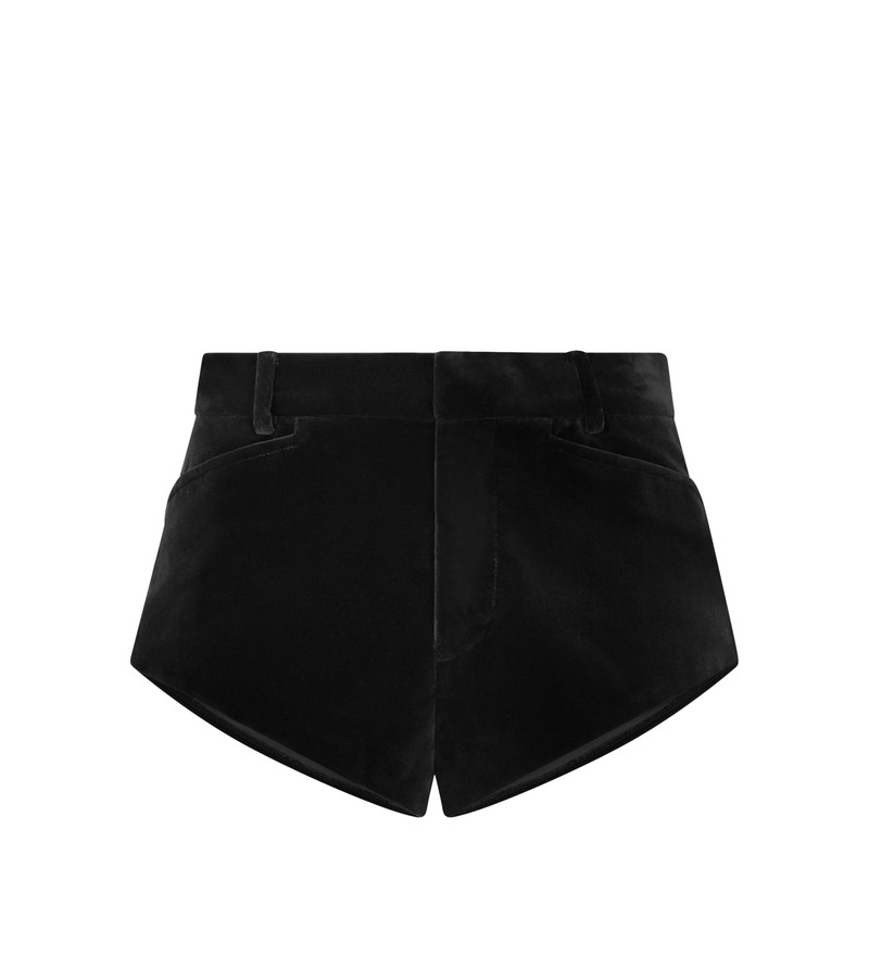 COTTON VELVET MINI SHORTS 1