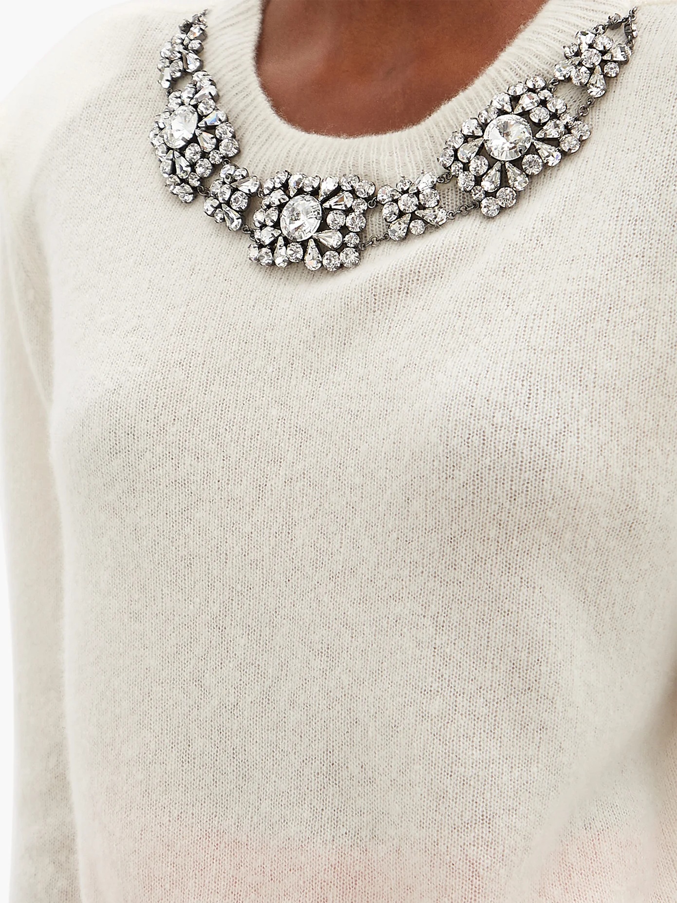 Crystal-embellished cashmere-blend sweater - 3