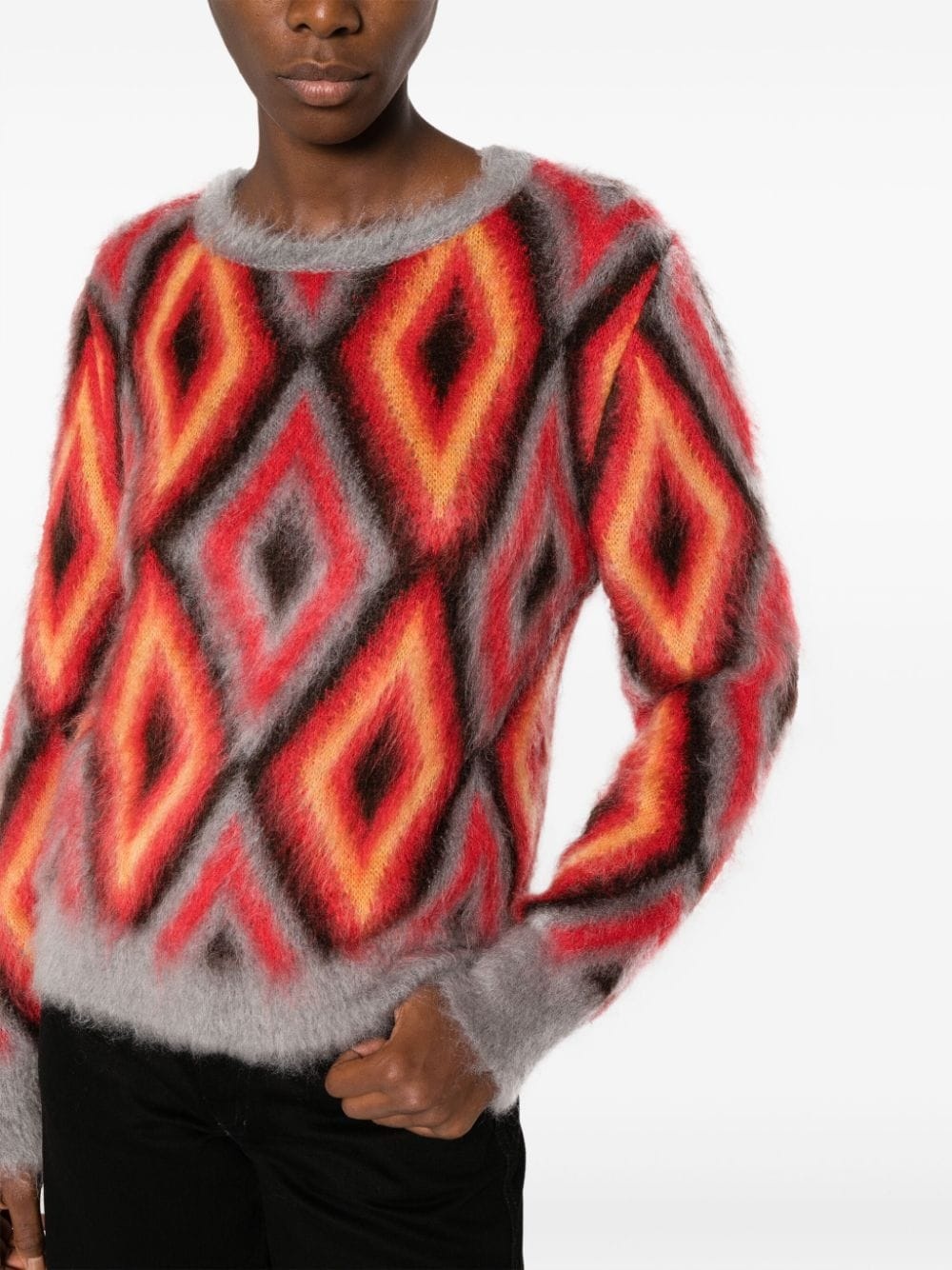 intarsia-knit round-neck jumper - 5