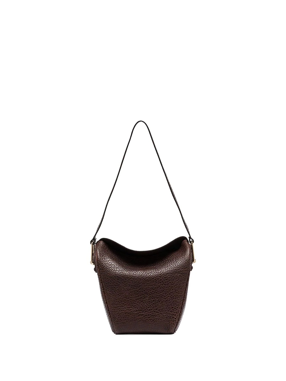 textured leather shoulder bag - 1