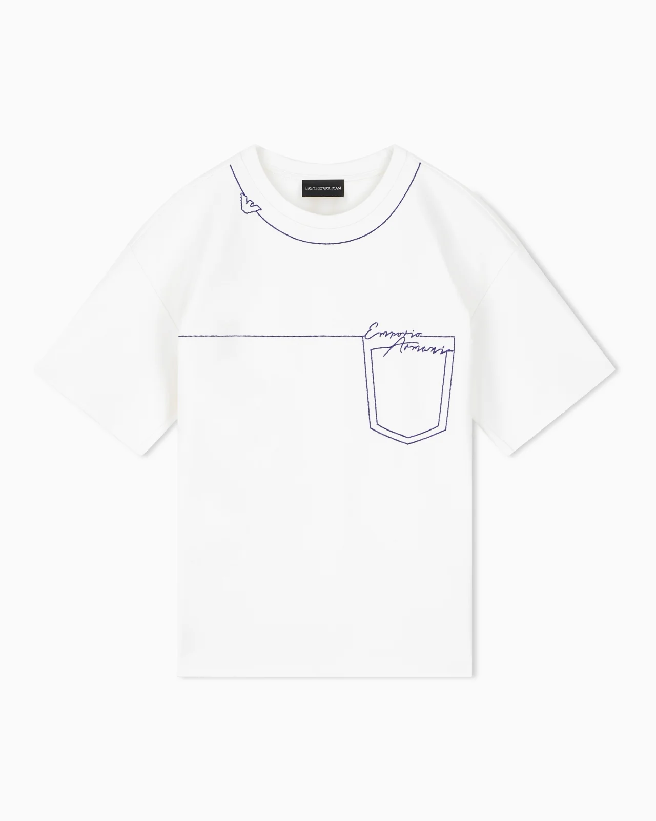 T-SHIRT IN STRETCH VISCOSE WITH A POCKET OUTLINE - 1