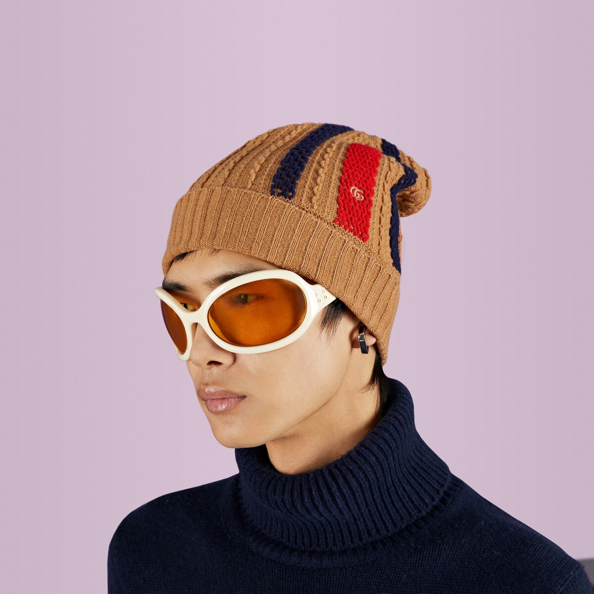 Wool knit hat with pom-pom - 3