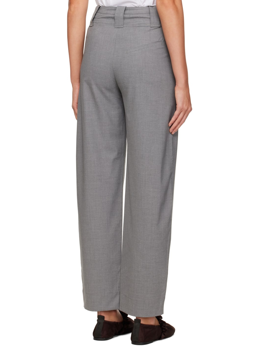 Gray Drawstring Trousers - 3