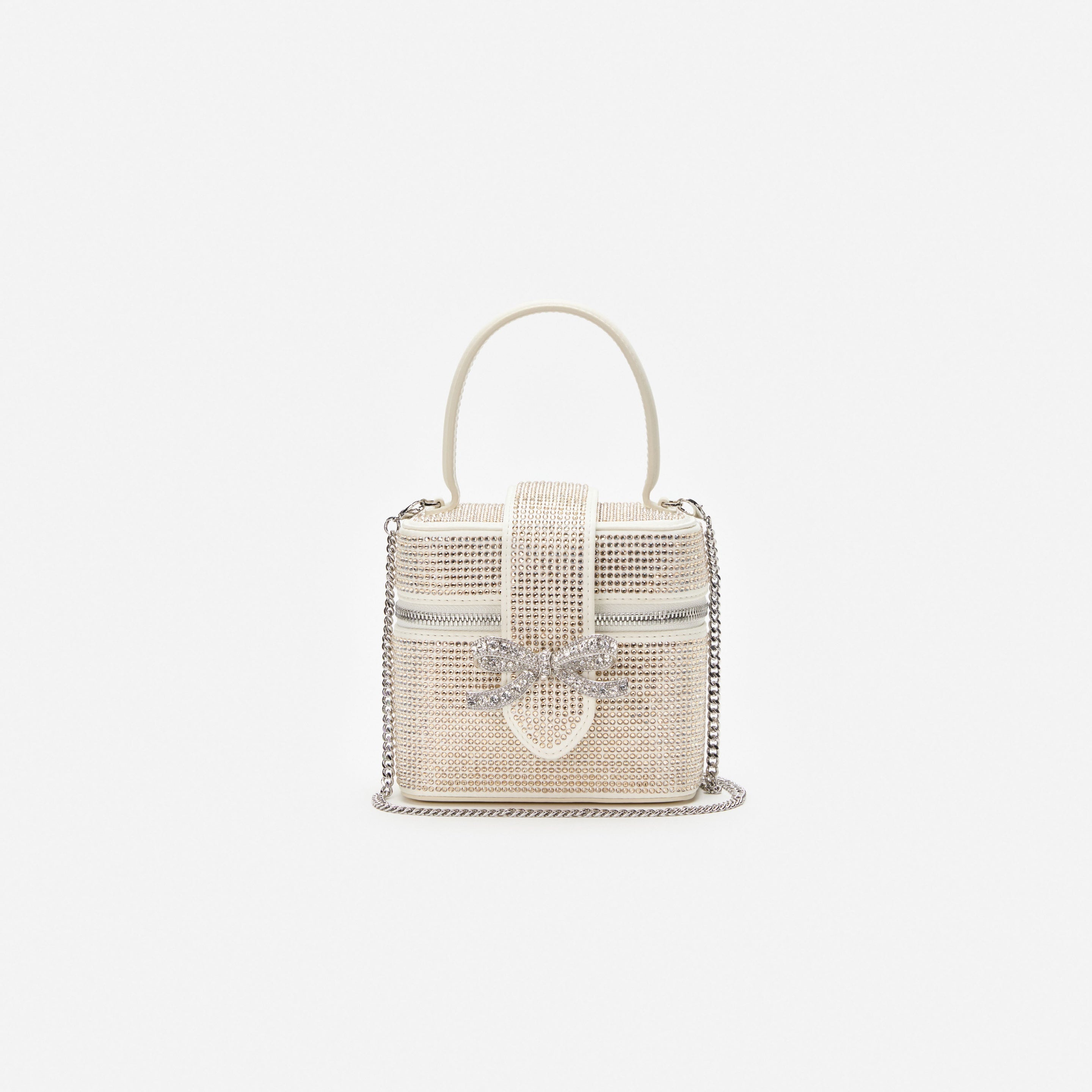 Champagne Satin Rhinestone Vanity Case - 4