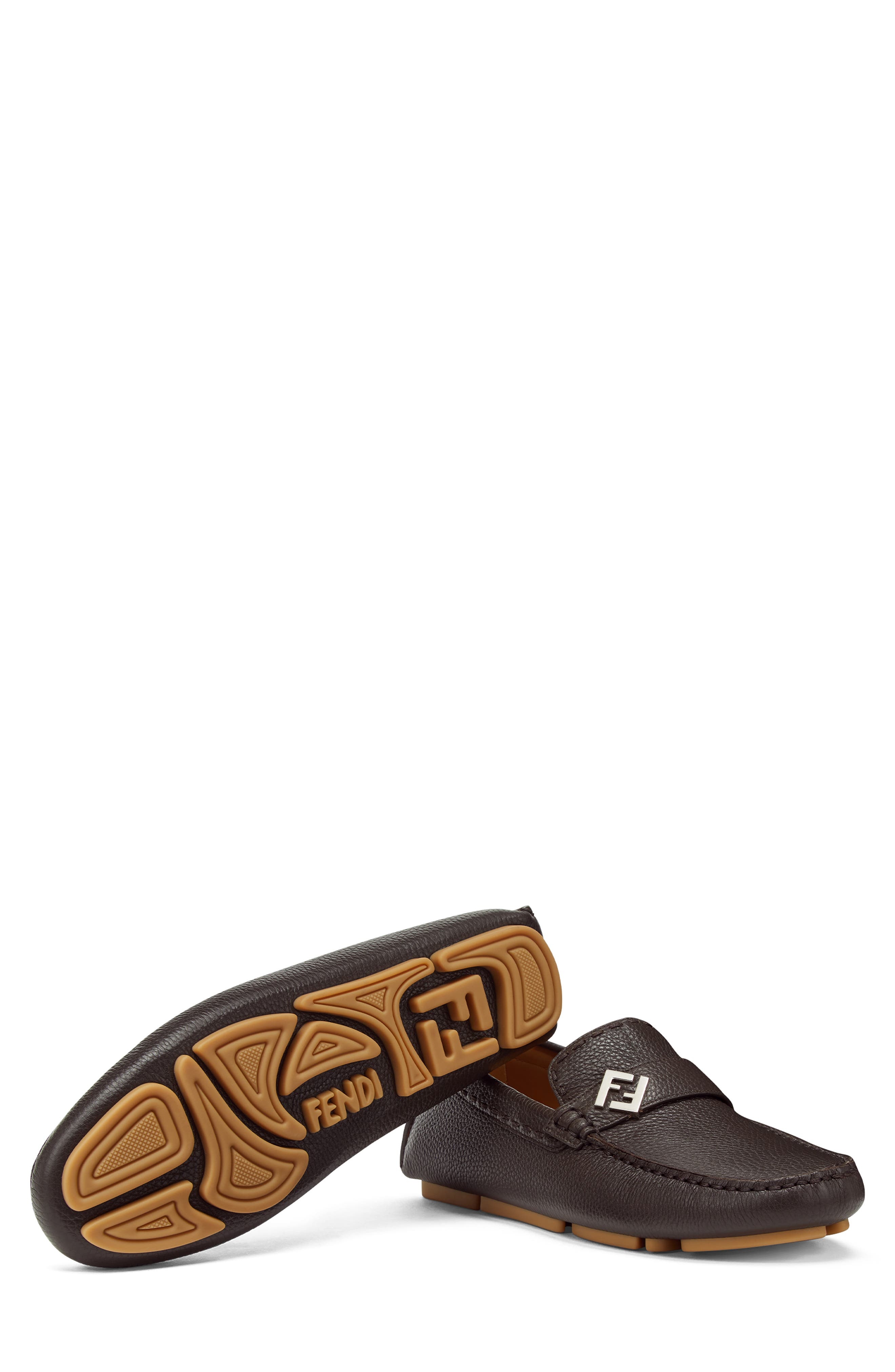 Fendi FF Squared Driving Shoe in Ebano/Naturale at Nordstrom - 5