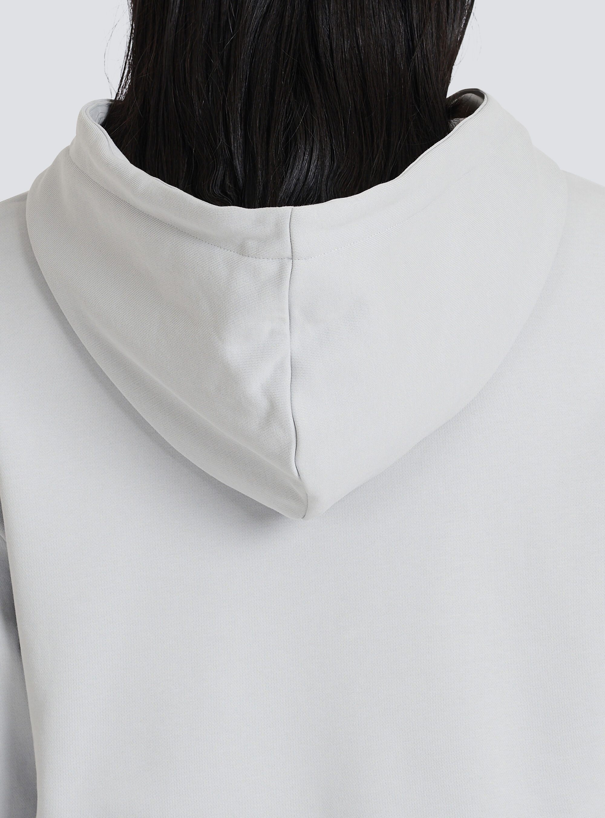 Eco-designed cotton sweatshirt with flocked Balmain logo - 8