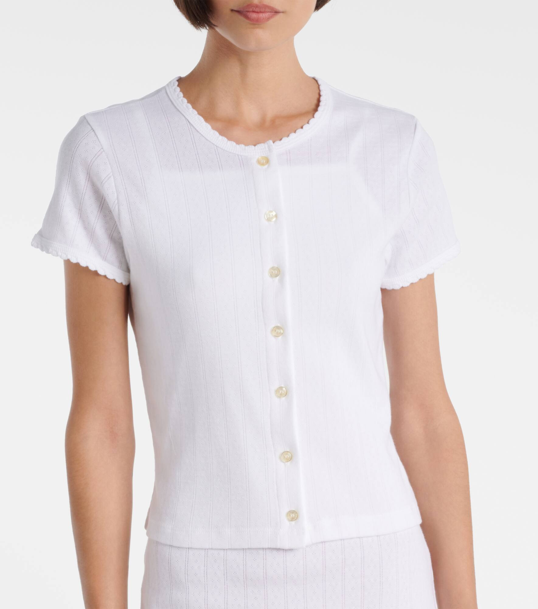 Pointelle cotton cardigan - 5