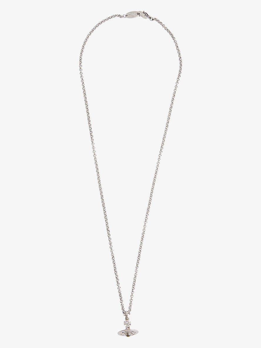 Petite Orb brass and gem-stone pendant necklace 3