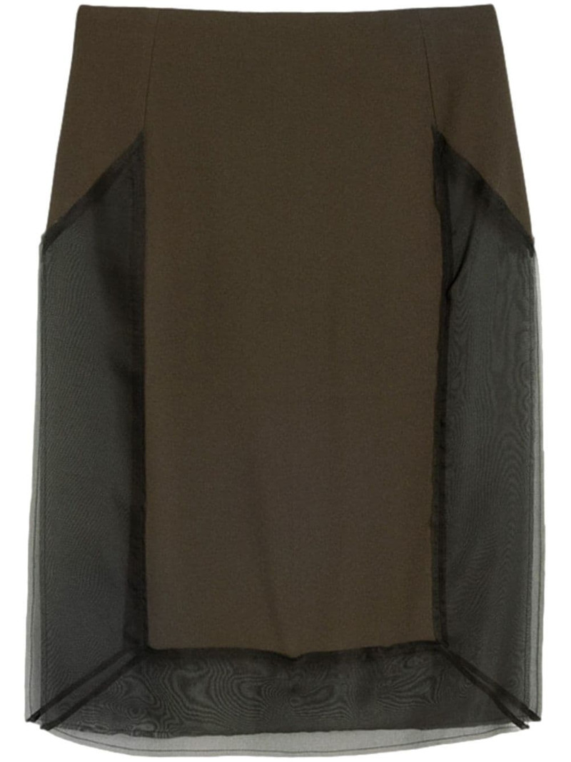 tulle-panel straight skirt 1