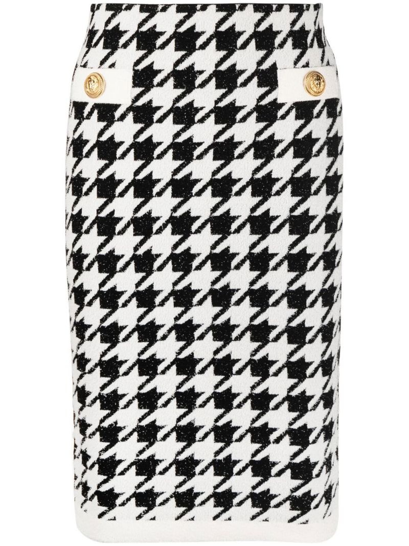 houndstooth knee-length skirt - 1