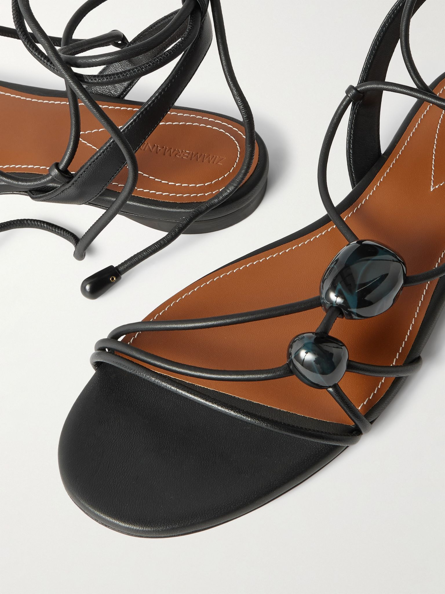 Gleam leather sandals Black - 4