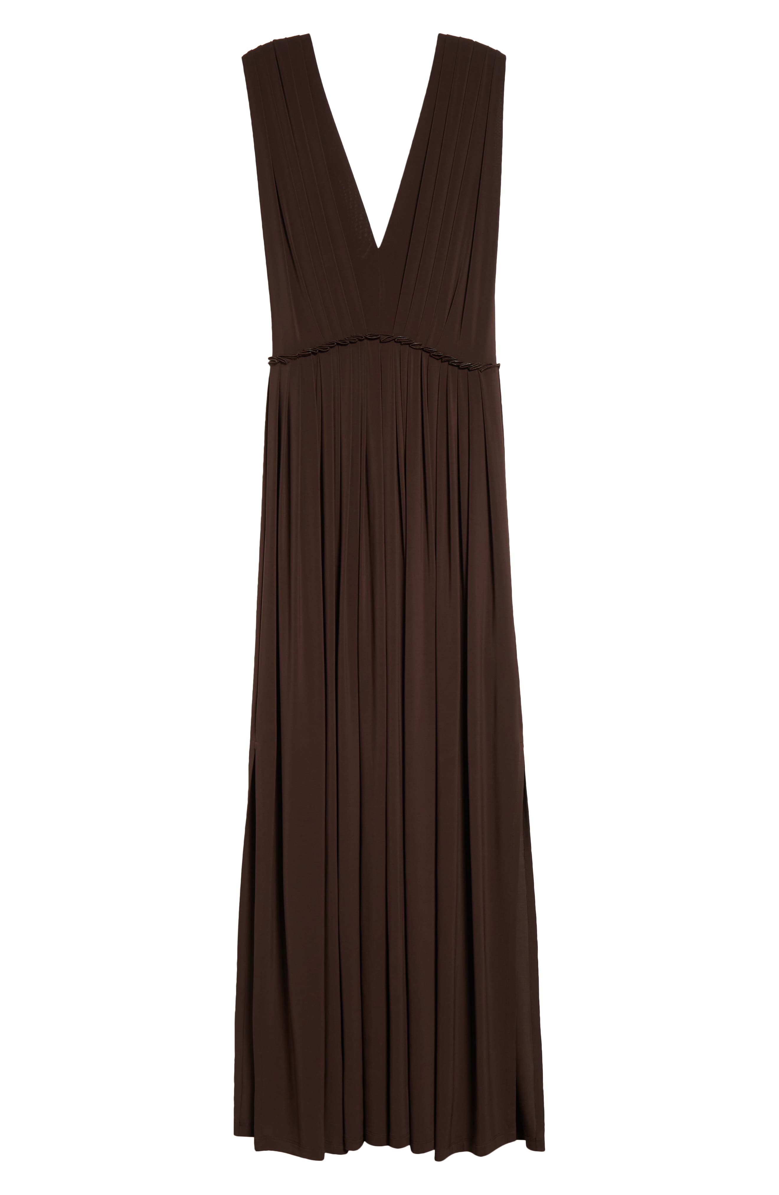 Max Mara Walter Pleated Jersey Dress in Coffee at Nordstrom - 5