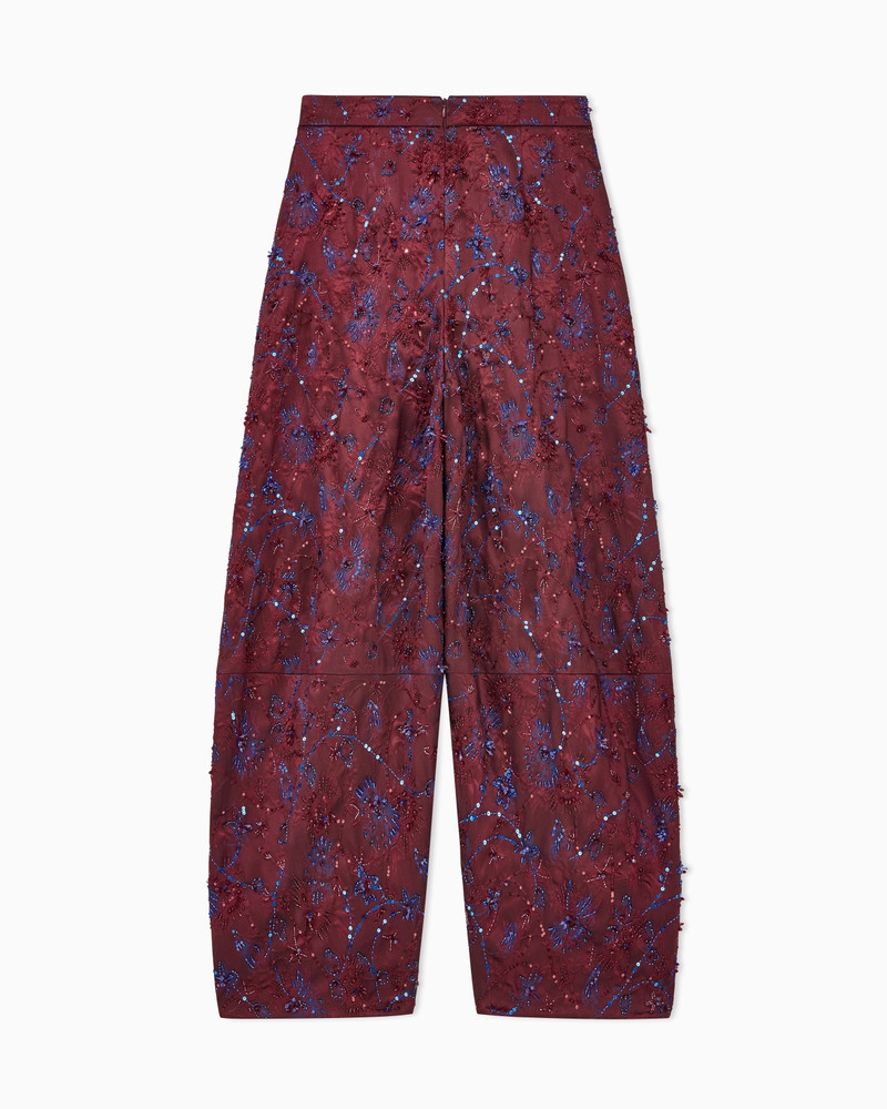 WIDE-LEG VISCOSE PANTS WITH FLORAL EMBROIDERY AND SEQUINS 3