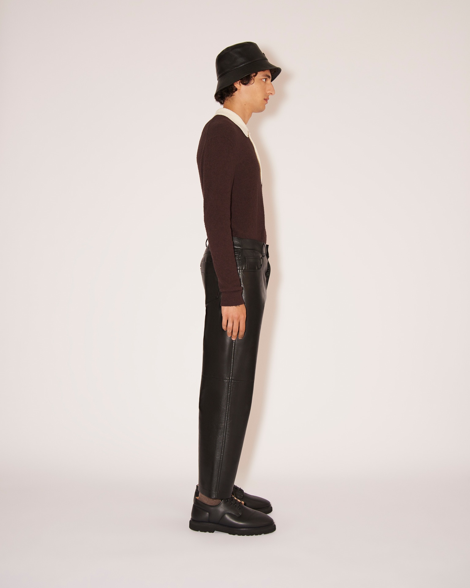 DANTE - Terry-knit contrast knit - Brown/Creme - 3