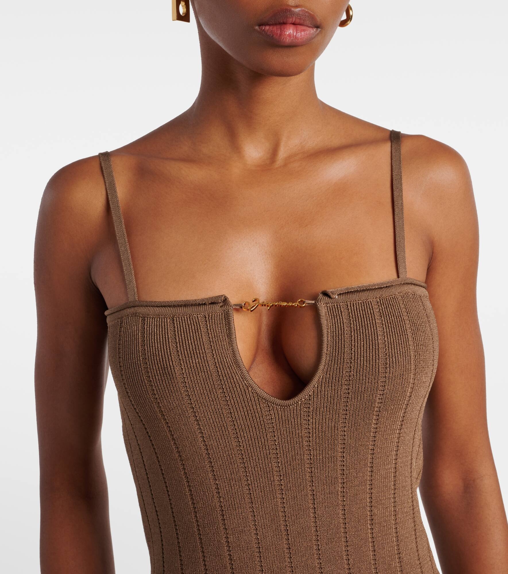 Sierra ribbed-knit midi dress - 4