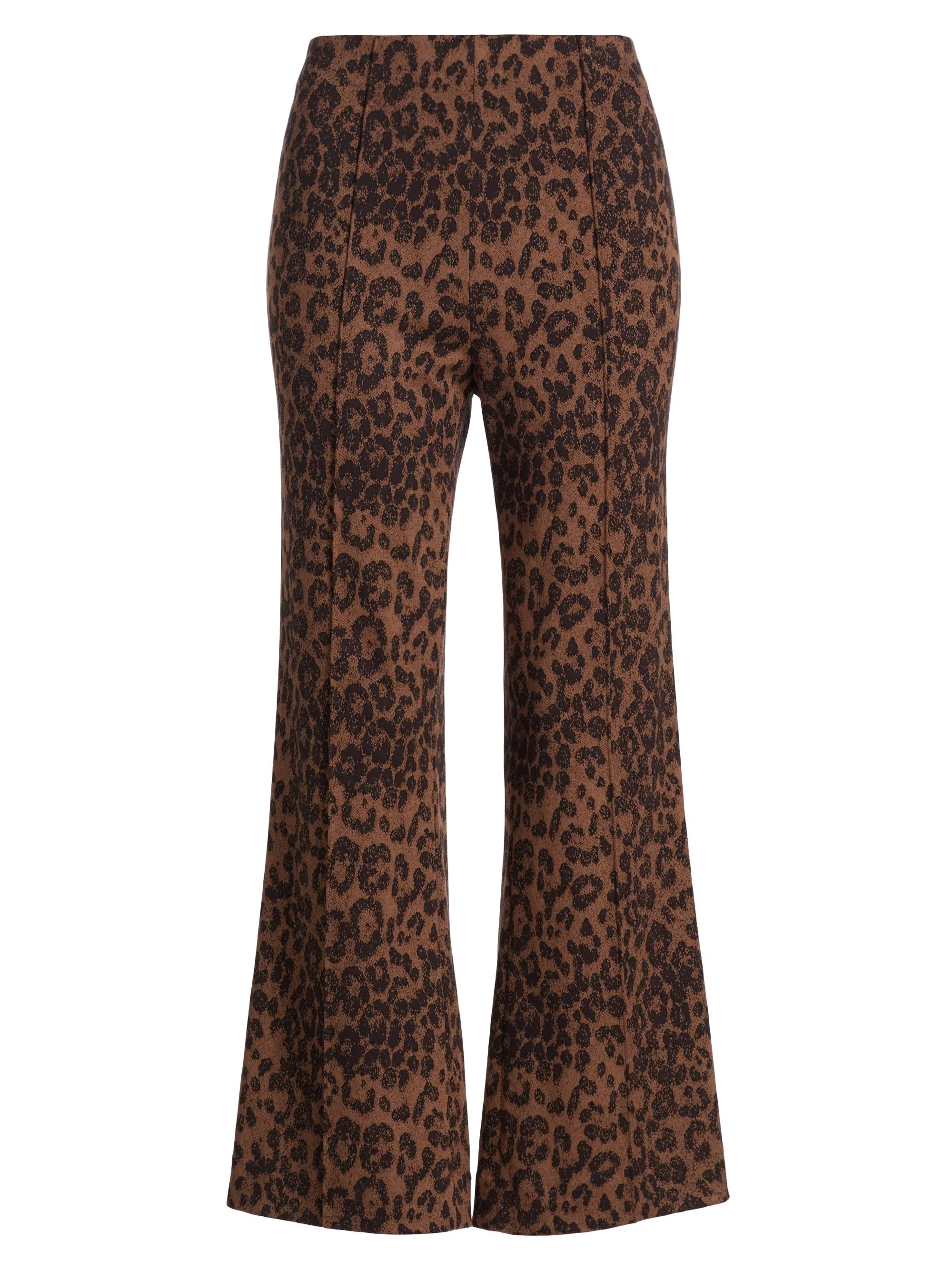 Women's Irina Leopard Jacquard Crop Pants - Leopard - 1