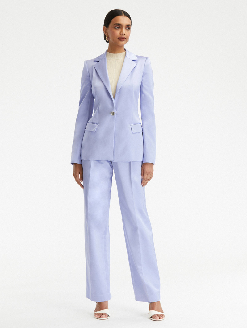 Oscar de la Renta BUTTON DETAIL SATIN BLAZER outlook
