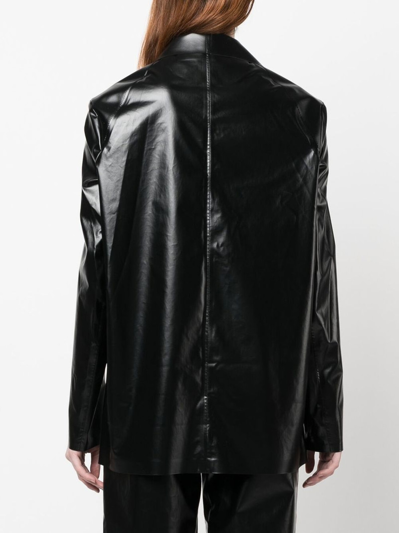 high-shine single-breasted blazer 4