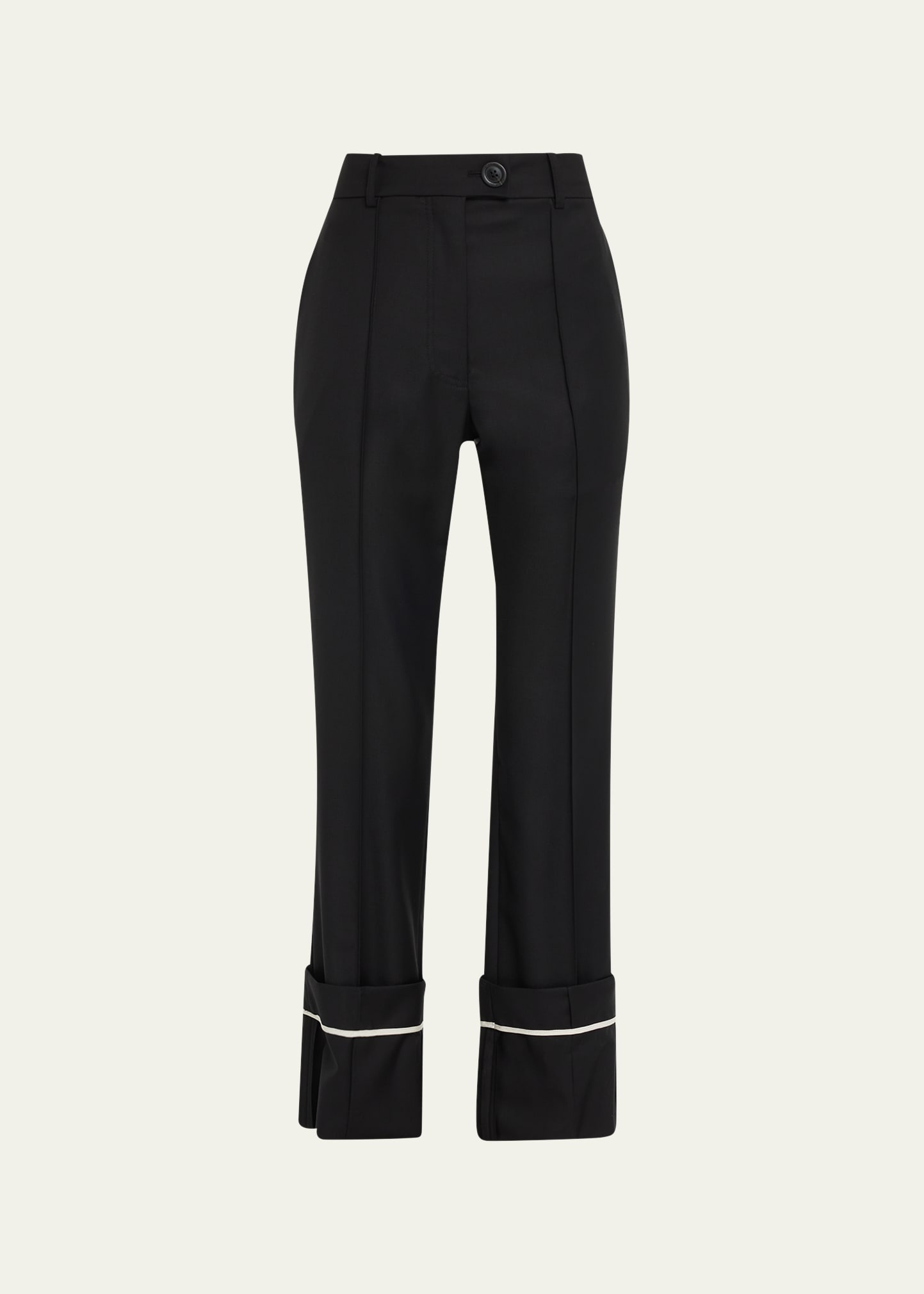 Cuffed Straight-Leg Pants - 1